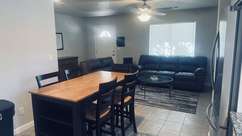 Kitchen and living area